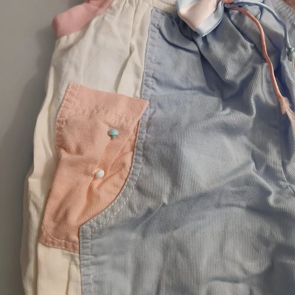 Vintage Sonya's Baby‎ Girl Romper Size 2 Pastel Mouse Patch WINDOW 80s 90s